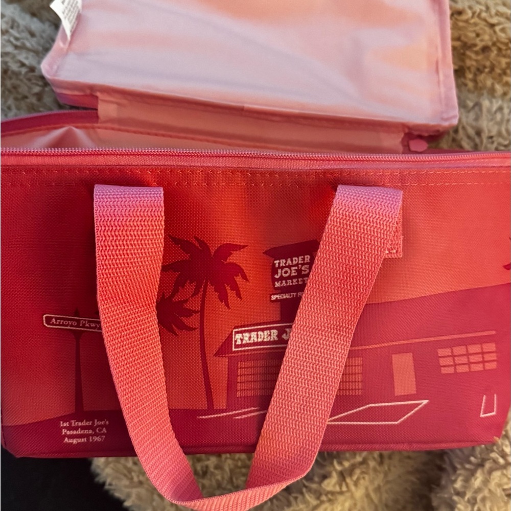 Trader Joe's Pink Mini Insulated Tote Bag - Picture 1 of 8